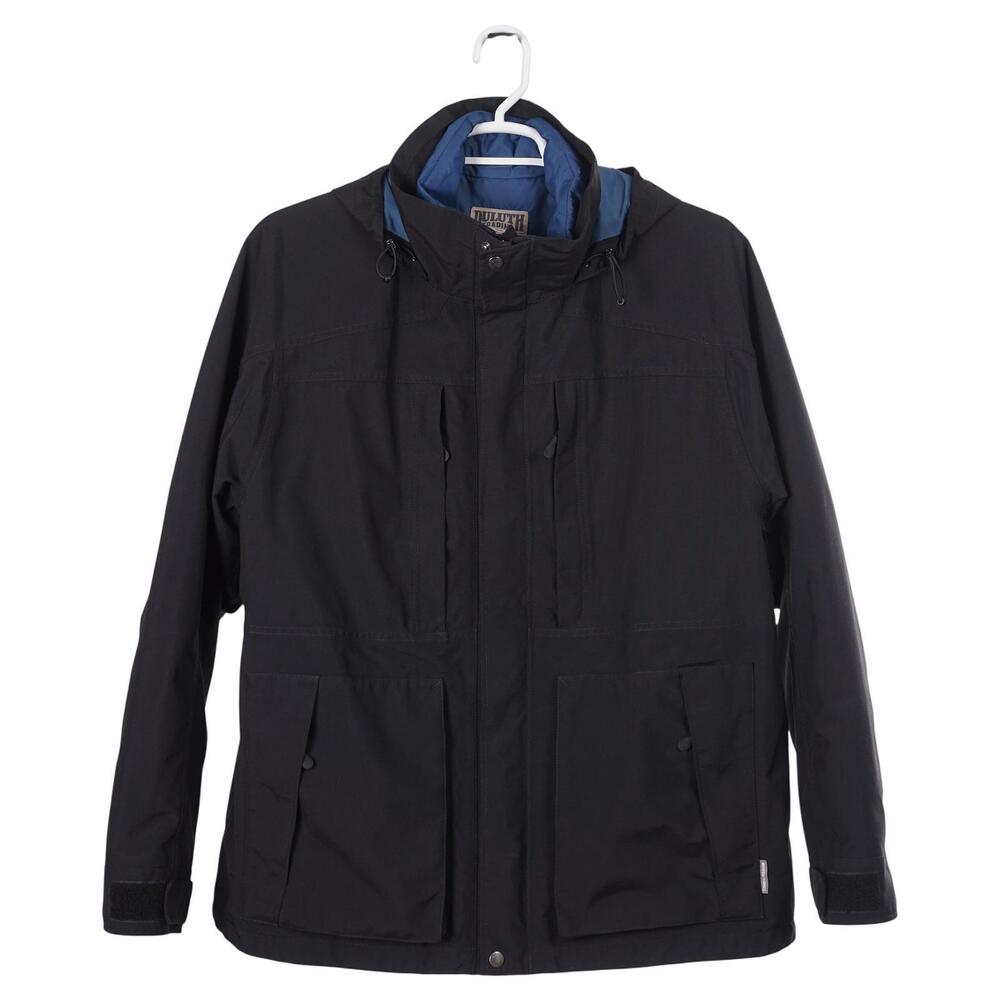 Duluth Whaleback 3-in-1 Jacket XL Black Hooded Full Zip Shell & Liner Waterproof